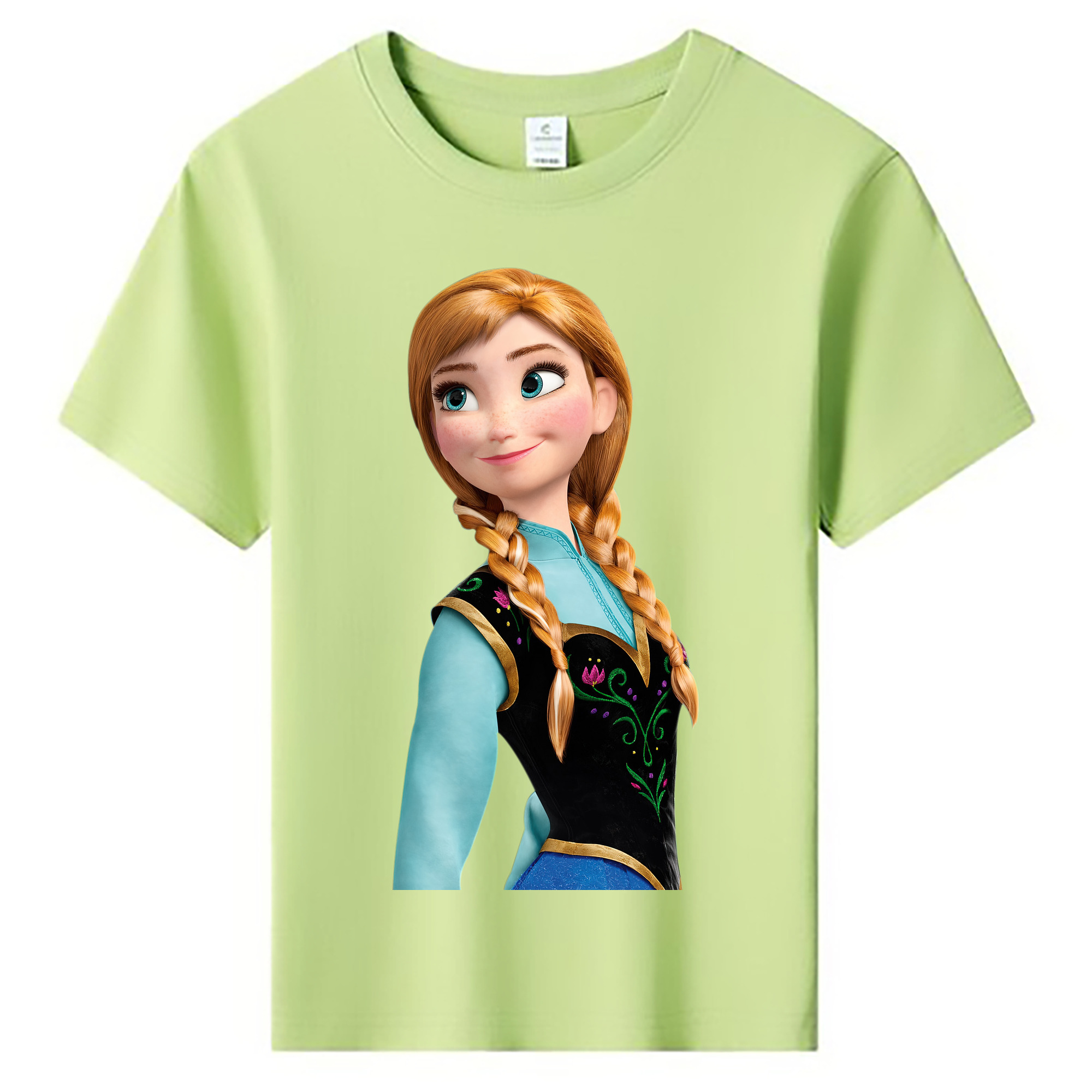 （画像用） アナと雪の女王 アンナ エルサ Frozen Anna Elsa 綿100％キッズTシャツ（フロントプリント）